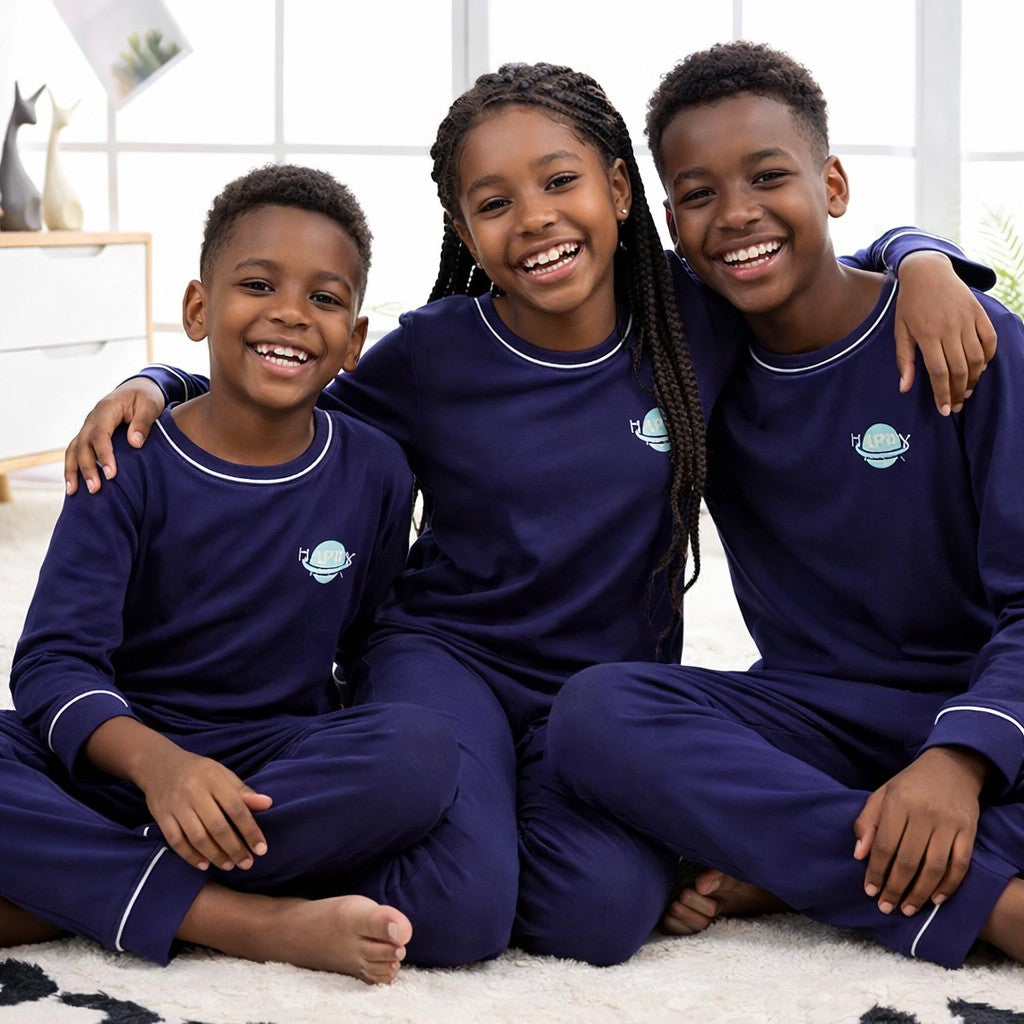Premium Cotton Loungewear - Navy Blue