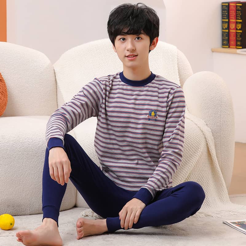 Cotton Pajamas - Navy Stripe