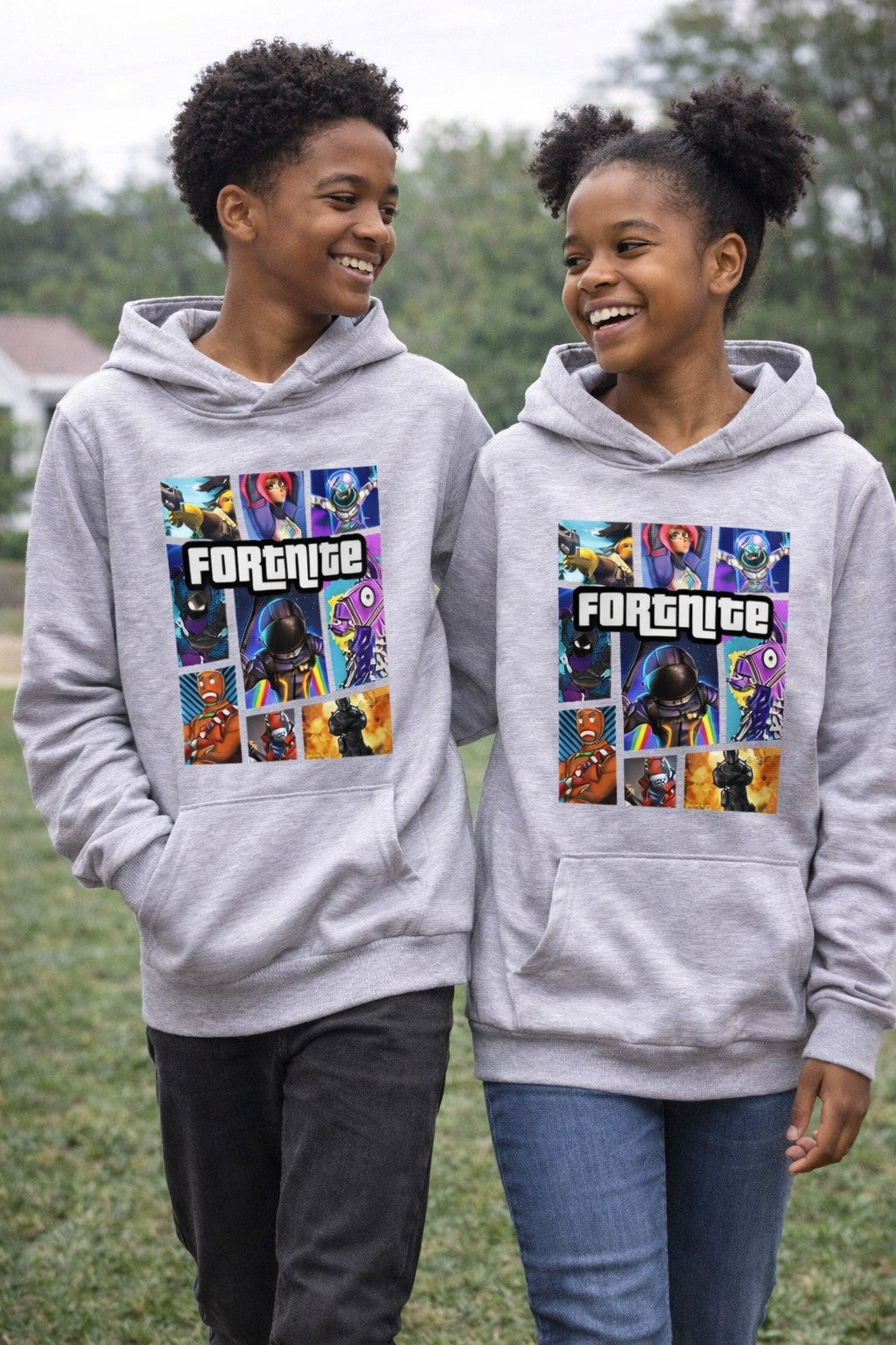 Hoodie  - Fortnite in Grey