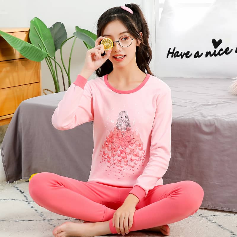 Cotton Pajamas - Girl with butterflies