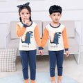 Cotton Pajamas - Dino orange
